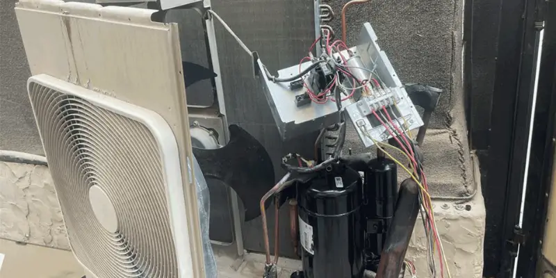 Damaged aircon compressor internal components showing wear from liquid slugging caused by refrigerant overfill or underfill in Singapore residential unit