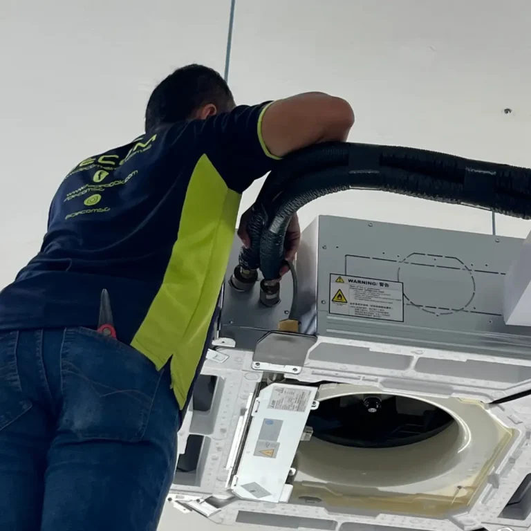 Close up of aircon cleaning