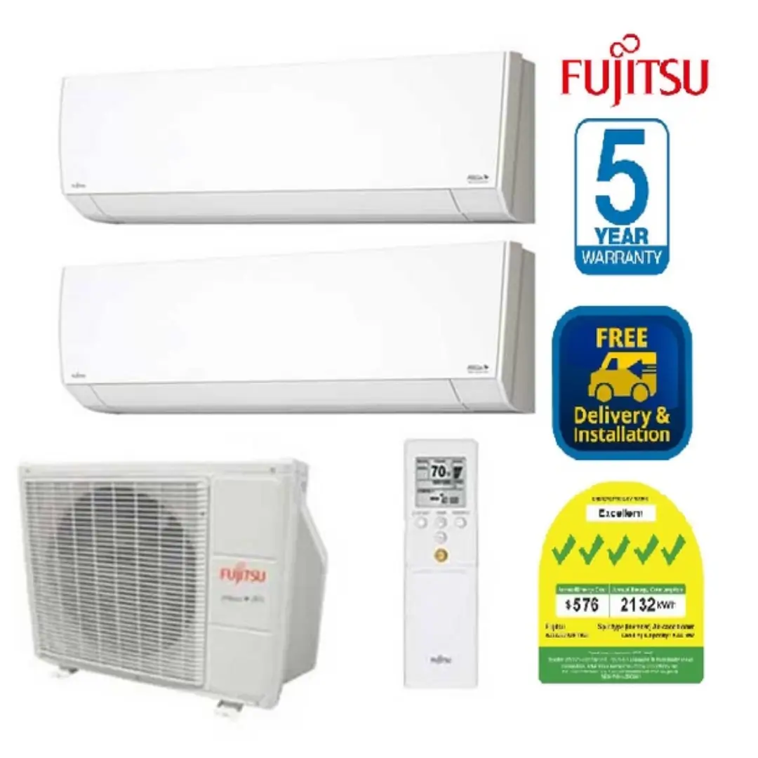 Certified Fujitsu Technician Inspecting Unit